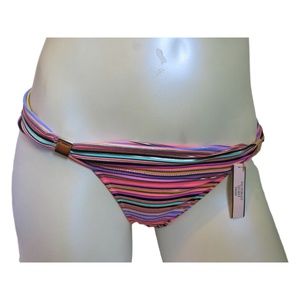 Victoria's Secret Multi Geo Stripe Foil Hottie Cheeky Swim Bottom XS